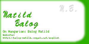 matild balog business card